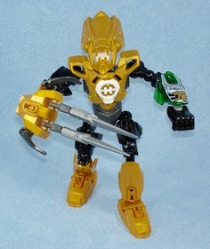 Hero Factory 2143 - ROCKA 3.0 - Complete Lego Bionicle Gold Figure - All Weapons