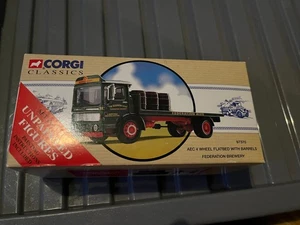 Corgi Classics AEC 4 Wheel Flatbed with Barrels Federation Brewery97370 - Picture 1 of 5