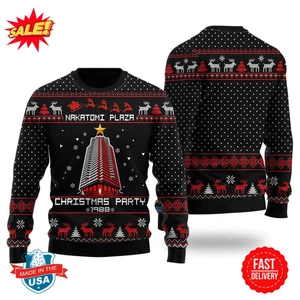 Hans Gruber Herbst Nakatomi Plaza Die Hard Ugly Knitted Weihnachten 3D Pullover S-5XL - Bild 1 von 4