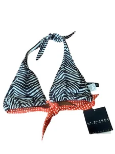 La Blanca VTG Swim Suit Bikini Top Tie Halter Zebra Y2k 14 Unworn - Picture 1 of 6