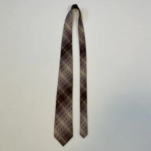 VanHeusen Mens Neck Tie Orange Grey Stripe 100% Silk - Picture 1 of 10