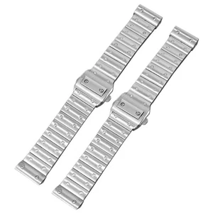 Correa de reloj de acero para Cartier Santos serie 100 cadena de reloj 20 mm 23 mm hombre mujer - Imagen 1 de 33