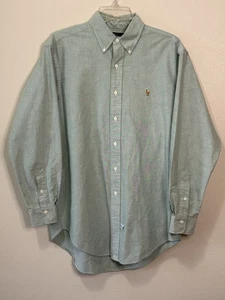 Ralph Lauren Herren 16-33 100 % Baumwolle blau Button Down Langarm Hemd - Bild 1 von 6