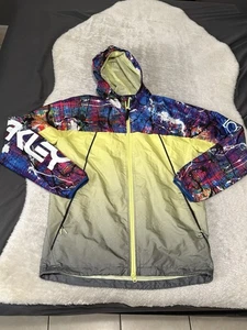 Giacca a vento Oakley uomo Factory Pilot full zip multicolore taglia media rara Y2K - Foto 1 di 8
