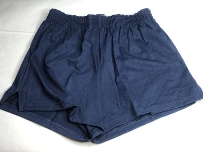 Новые без ценников новые из старых запасов винтажные шорты для тренажерного зала 90-х годов Y2K Soffe синие хлопок полиэстер средний размер - Изображение 1 из 4