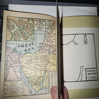EILER'S BIBLE ATLAS FOR SUNDAY SCHOOL COLOR MAPS PALESTINE EGYPT  TRIBES ISRAEL - Image 1 of 4