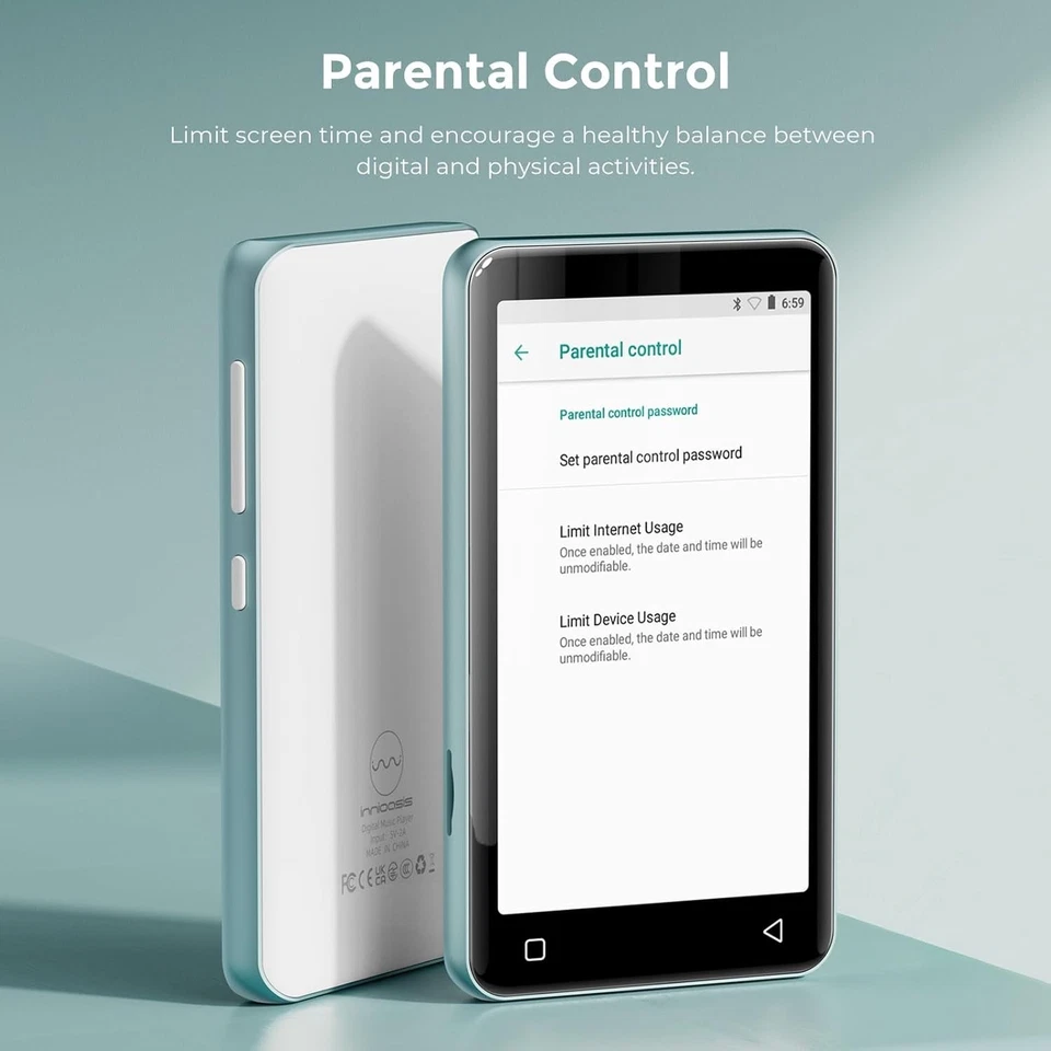 WiFi MP3 Player 80GB Bluetooth Spotify Kids Touch Screen Parental Control - Image 1 of 4