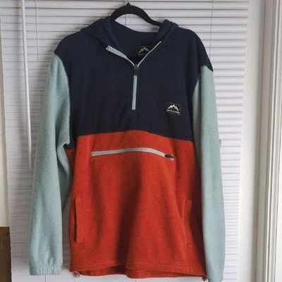 Mountain Logo Men's Colorblock Sweater - Navy, Light Blue, and Orange - Image 1 of 4
