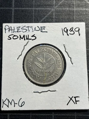Palestina Plata 50 Mils 1939 KM-6 Foto 1 de 2
