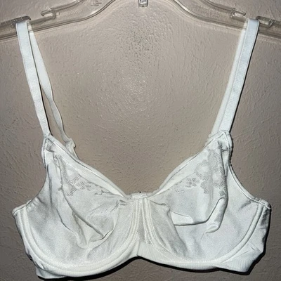 Camiseta De Colección 36C Barely There 36 C 4378 Sin Forro Sujetador Blanco Encaje Satinado Foto 1 de 4