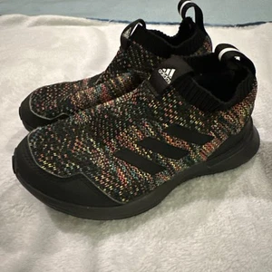 NWOB Adidas Rapidarun Laceless Knit Kids Size 1 Sneakers Slip-On Shoes D97019 - Picture 1 of 6