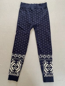 SWEATY BETTY THERMAL LEGGINGS SZ SMALL SKI RUN WALK BLUE FAIR ISLE WOMENS NORDIC - Picture 1 of 7
