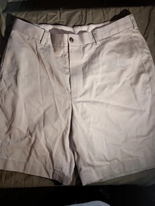 Brooks Brothers 346 Shorts Men 34 Khaki Advantage Short Chino Flat Front Bermuda - Picture 1 of 7