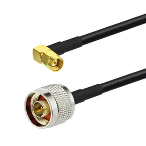N Type Male to SMA Male Right Angle KSR195 Low Loss Coaxial Pigtail Cable 30cm - Picture 1 of 3