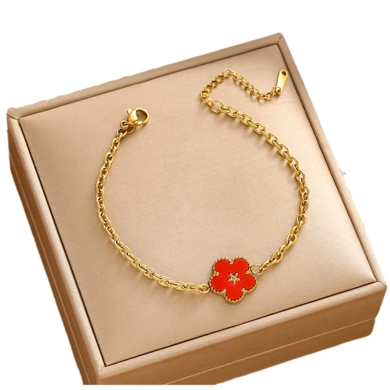 Pulsera Acero Inoxidable 304 Chapado Flor  Foto 1 de 1