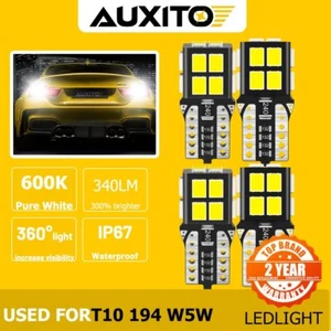 AUXITO 4x T10 194 2825 LED Light Bulb 168 White Super Bright Canbus Error Free - Imagen 1 de 9