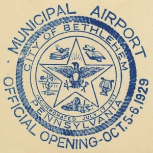 Bethlehem Municipal Airport Opening 1929 Airmail Cover 5c Postage #C11 USA - Picture 1 of 2