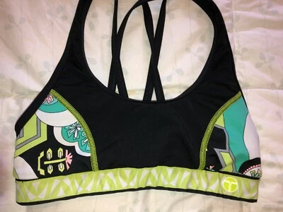 Sujetador deportivo Trina Turk recreación estampado pequeño S negro CORREAS Foto 1 de 4
