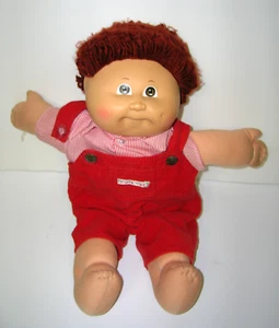 Muñeca Cabbage Patch Kids Boy hilo rojo pelo ojos marrones 16" 1982 Xavier Roberts - Imagen 1 de 7