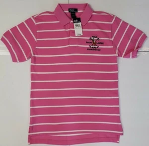 NUEVO CON ETIQUETAS RALPH LAUREN NIÑOS MALLA POLO RAYAS CAMISETA #127 - Imagen 1 de 4