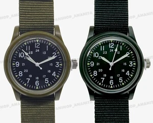 Vietnam War US Military Service Watch Repro OLV/BLK Seiko Movement Japan Seller - Picture 1 of 28