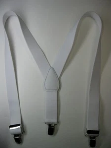 Men's Suspenders, Y Style, Gold-Toned Stainless Clips & Length Adjusters, USA - Picture 1 of 5