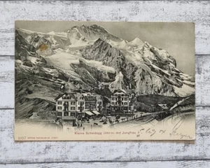 AK Kleine Scheidegg Jungfrau Architektur Urlaub Ansichtskarte Vintage Postkarte - Picture 1 of 2
