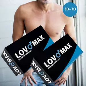 60LOVO MAX SEXKAPSELN, POTENZMITTEL, MÄNNER EREKTION & LIBIDO, AUS GERMANY!! - Bild 1 von 9