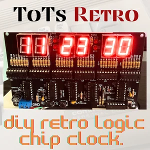 Zum Selbermachen Retro IC Uhr | Bringen Sie sich das Löten bei | Vintage 80er Jahre Stil ROTE LED - Bild 1 von 5