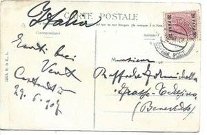 1907 GREECE TURKEY CONSTANTINOPLE DATES MERCHANT POST OFFICE AUSTRIAN LEVANT - Picture 1 of 2