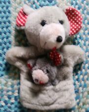 New listing
		Vintage Mouse Mama and Baby Polka dot ears retro children's hand puppet toy gray