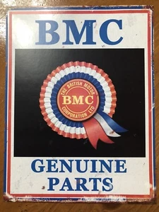 Tin Sign Vintage BMC The British Motor Company Genuine Parts - Picture 1 of 1