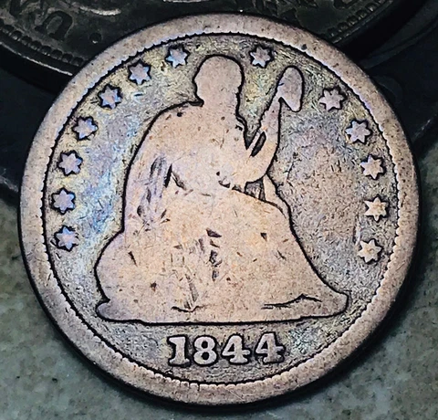 1844 O Seated Liberty Quarter 25C Ungraded Choice 90% Silver US Coin CC18785 Cover