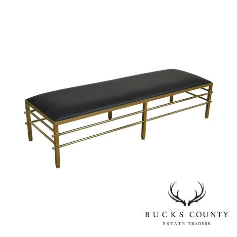 Mid Century Modern Vintage Brass 6 Leg Long Bench Cover