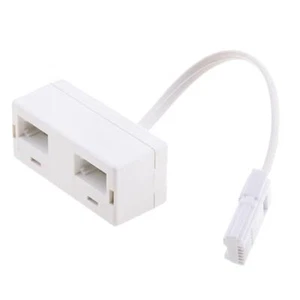 UK BT RJ11 Prise Mâle vers Double BT (UK) RJ11 Femelle Adaptateur Prise Téléphone, BT - Photo 1/7