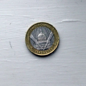 £2 Pound Coin British, 2005 St. PAUL'S CATHEDRAL 60th ANN. END OF WW2 - Picture 1 of 1