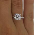 2 Ct 4 Prong Solitaire Cushion Cut Diamond Engagement Ring SI1 F White Gold 14k