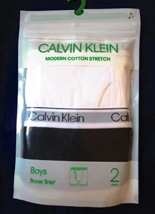 2 PAIRS BOYS UNDERWEAR-CALVIN KLEIN-NEW-SMALL- 6--7-CLASSIC COTTON BRIEFS - Picture 1 of 2