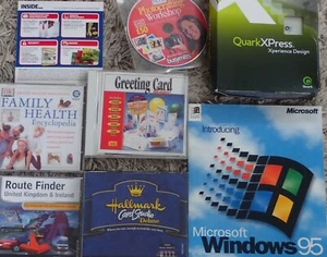 Job Lot Vintage PC CD-ROMs – inc. QuarkXpress8 + Validation Code + Win95 Manual - Picture 1 of 13