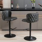 A&A Furniture Swivel Barstools Adjustable Height, Modern PU Upholstered