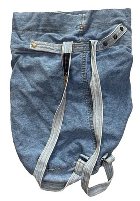 Antiga Bolsa de Ombro New York Line Anos 90 Mochila Jeans Azul Hobo - Imagem 1 de 4