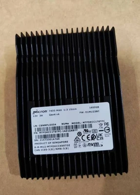 Micron 7400 MAX 1.6TB SSD 2.5"U.3 15mm NVMe PCIe Gen4 x4 MTFDKCC1T6TFC-1AZ1ZABYY - Image 1 of 2