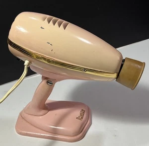 VTG MCM 1950 60's pink hair dryer pedestal base bullet nose RONSON WORKS FINE - Picture 1 of 5