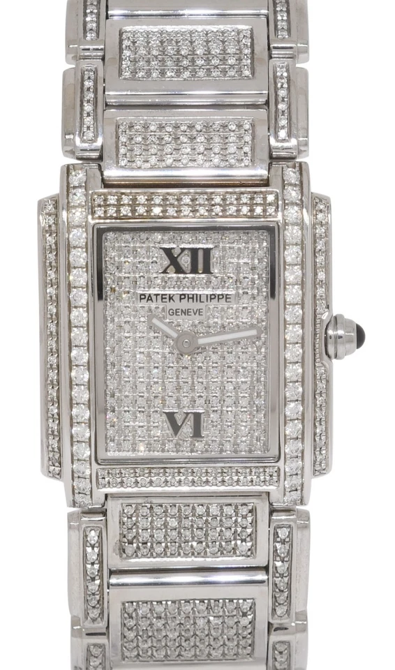 Patek Philippe Twenty~4 Stainless Steel & Pave Diamond Ladies Watch 24 4910 - Image 1 of 4