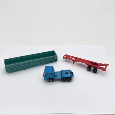 VTG Majorette Bernard Truck Trailer Lot Made France 1/100 Diecast & Plastic Set - Image 1 of 4