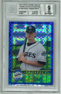 Khalil Greene 2003 Topps cromo sin circular X-Fractor RC #T164 18/25 BGS 9 como nuevo - Imagen 1 de 2