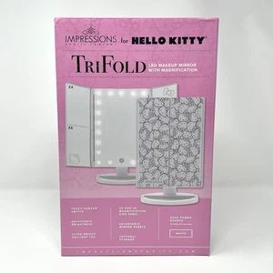 Impressions Vanity Hello Kitty Trifold Mirror W/ Compact Mirror & LED Lights - Picture 1 of 9