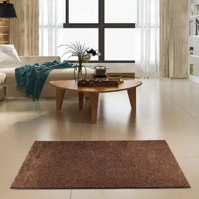 Modern Indoor/Outdoor Commercial Solid Color Rug - Brown, 2' x 4', Rectangula... - Image 1 of 4