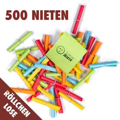 500 Röllchenlose Nieten Tombolalose Tombola Lose Nietenlose bunte Lotterielose - Bild 1 von 4