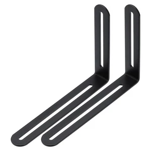 2 Pcs 6 1/2" Adjustable L-Shape Corner Brace with Slot Stainless Steel, Black ~ - Picture 1 of 6